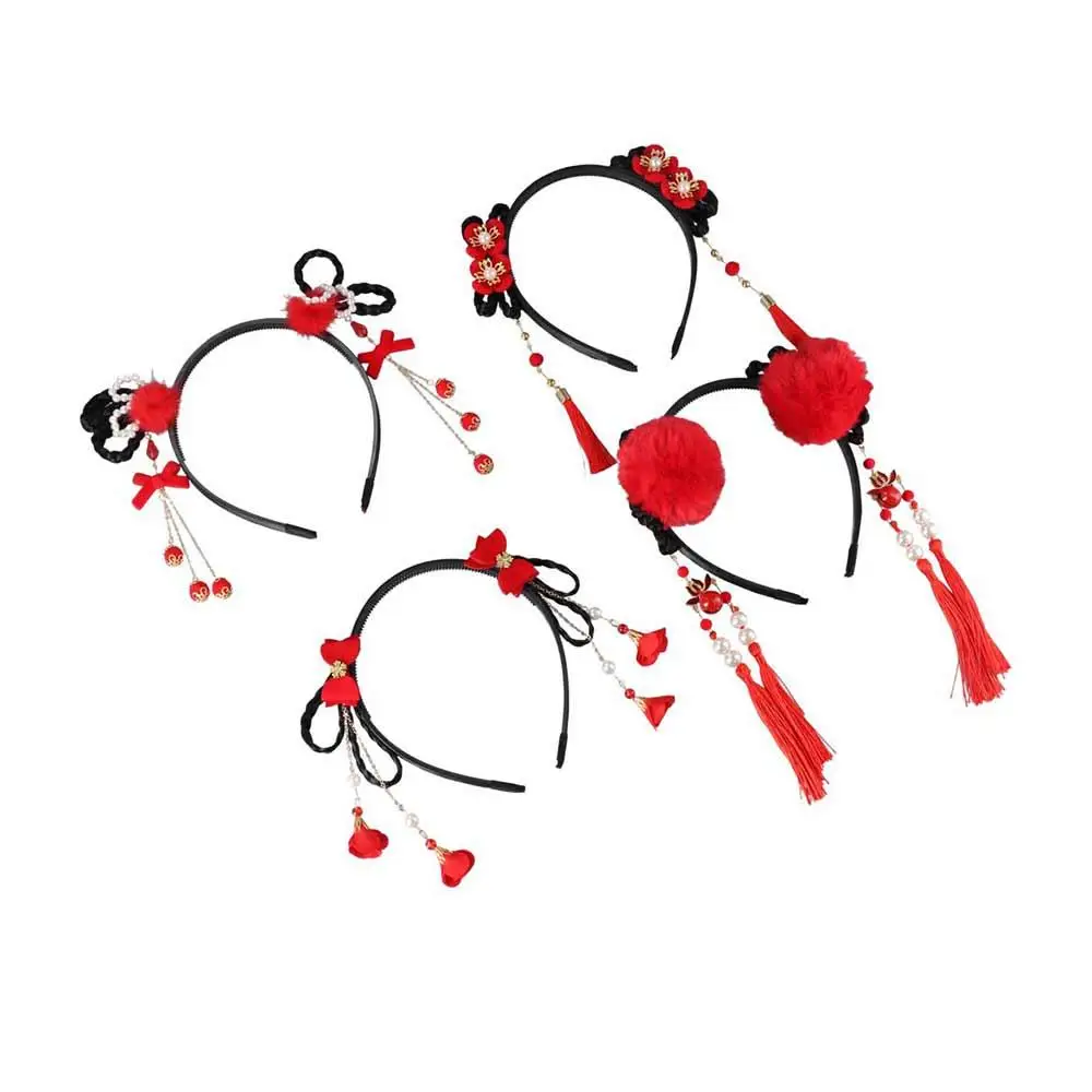 Elastic Baby Tassel Flower Pearl Bow Pigtail Wig Hanfu Hair Hoop Chinese Style Hair Band Children's Headband New Year Headress
Elastic Baby Tassel Flower Pearl Bow Pigtail Wig Hanfu Hair Hoop Chinese Style Hair Band Children's Headband New Year Headress