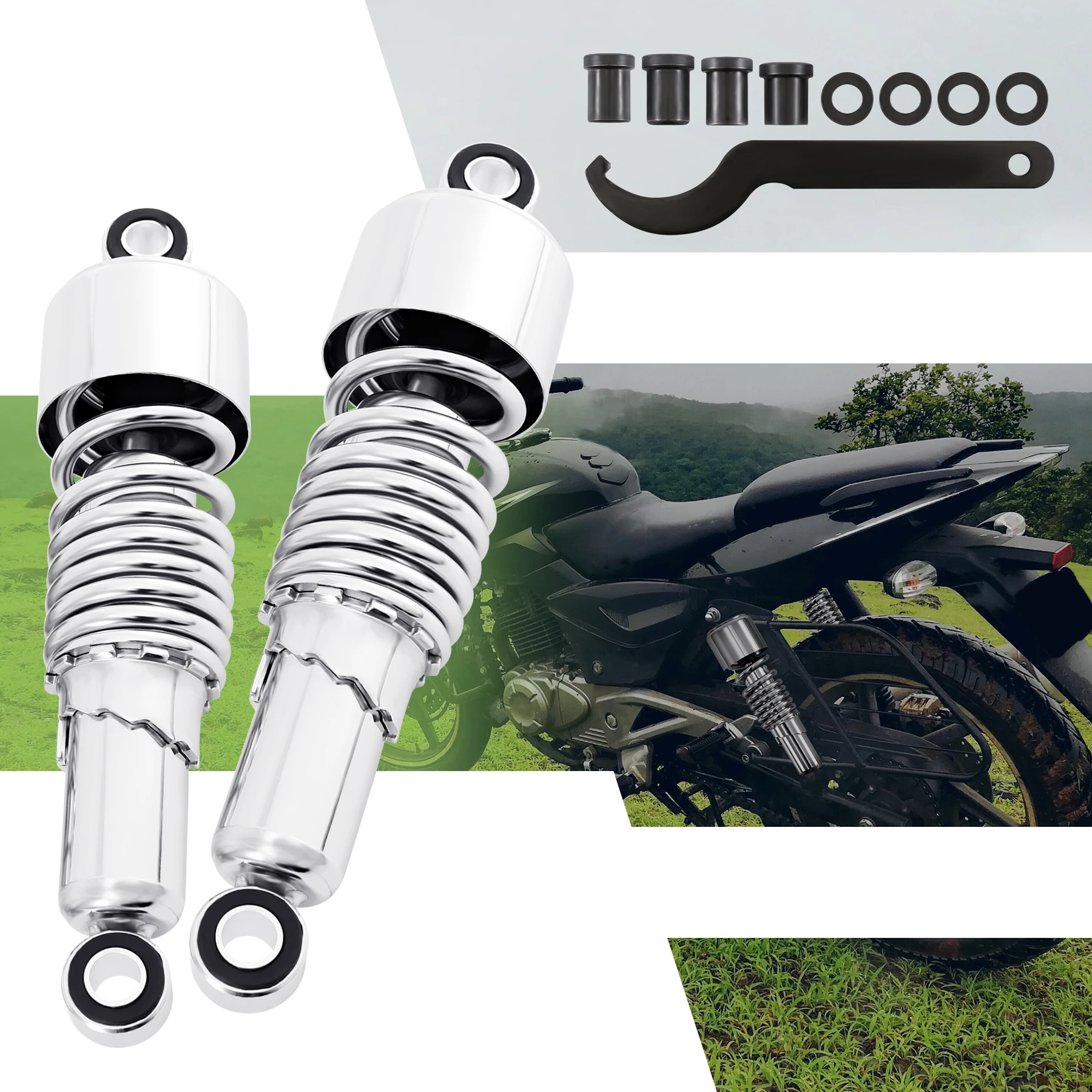 267mm Adjustable Rear Air Shock Absorbers Silver 1 Pair For Harley Sportster 883 1200 Motorcycle Parts
267mm Adjustable Rear Air Shock Absorbers Silver 1 Pair For Harley Sportster 883 1200 Motorcycle Parts