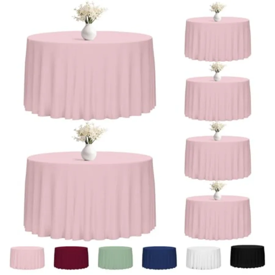 120 Inch Round Tablecloth 6 Pack Round Table Cloth Polyester Fabric Washable Table Covers for Wedding Party Banquet Dining Birt
120 Inch Round Tablecloth 6 Pack Round Table Cloth Polyester Fabric Washable Table Covers for Wedding Party Banquet Dining Birt