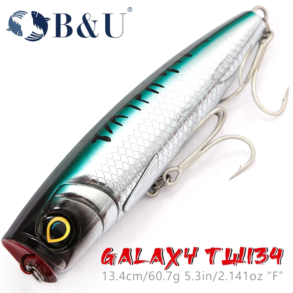 B&U Popper Topwater Fishing Lure Saltwater Artificial Hard Bait for Tuna Sea Surface Lure 
B&U Popper Topwater Fishing Lure Saltwater Artificial Hard Bait for Tuna Sea Surface Lure