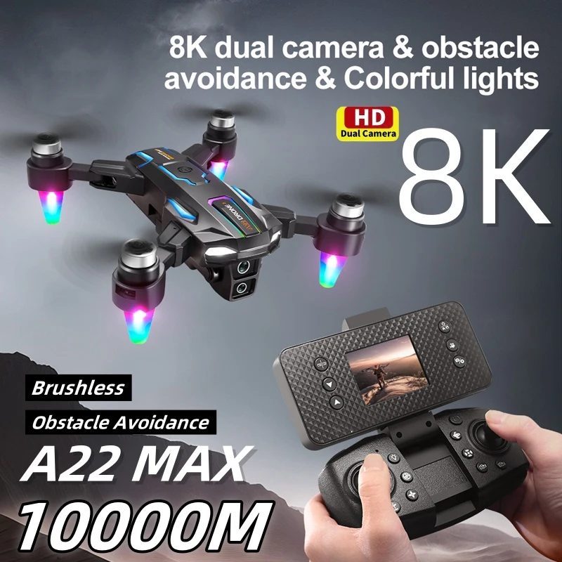 A22 Max Drone 8k Esc Двойная камера 5g Hd Аэрофотосъемка Wi-Fi Оптическая локализация Предотвращение препятствий Бесщеточный радиоуправляемый дрон
A22 Max Drone 8k Esc Двойная камера 5g Hd Аэрофотосъемка Wi-Fi Оптическая локализация Предотвращение препятствий Бесщеточный радиоуправляемый дрон