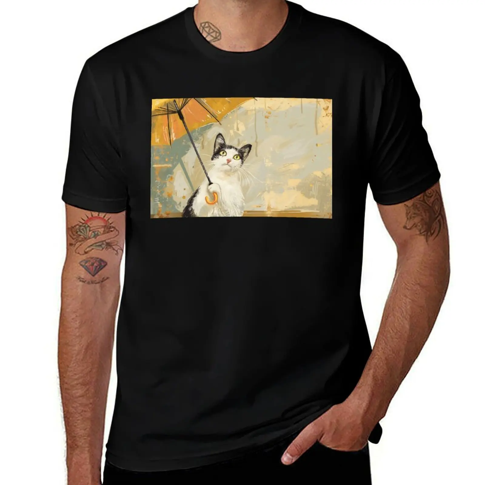 Cat with an Umbrella T-Shirt anime clothes Blouse blacks summer top plain black t shirts men
Cat with an Umbrella T-Shirt anime clothes Blouse blacks summer top plain black t shirts men