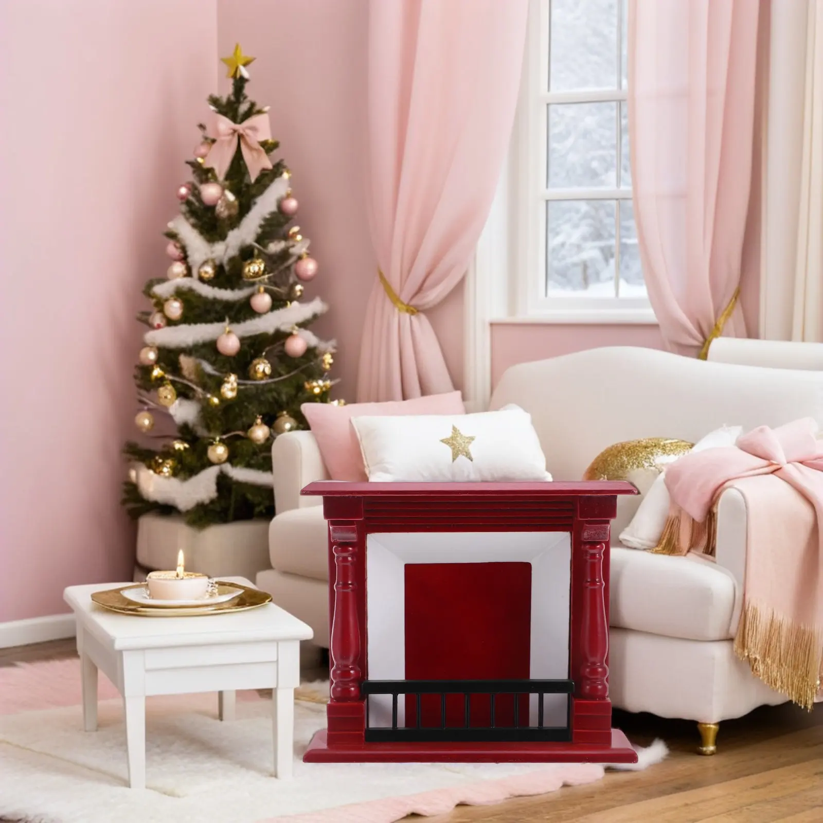 Miniature Wooden Mini Fireplace 1:12 Scale Faux Fireplace for Dollhouse Furniture Pretend Play Mini House Accessories
Miniature Wooden Mini Fireplace 1:12 Scale Faux Fireplace for Dollhouse Furniture Pretend Play Mini House Accessories