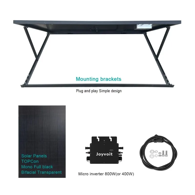 Veranda Solar All in One 800W Balcony PV System Full Black Mono Panels with Micro Inverter and Ground Bracket
Veranda Solar All in One 800W Balcony PV System Full Black Mono Panels with Micro Inverter and Ground Bracket