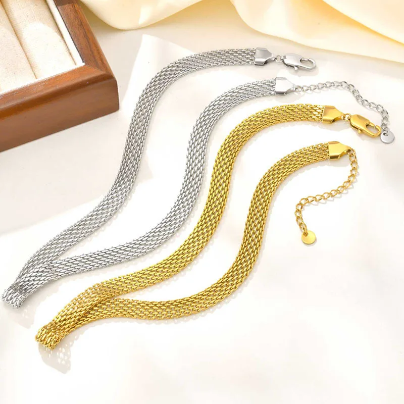 Mesh Link Chain Necklace for Women, 3mm/8mm Knitted Flat Herringbone Necklace Choker Necklaces, Stainless Steel Jewelry
Mesh Link Chain Necklace for Women, 3mm/8mm Knitted Flat Herringbone Necklace Choker Necklaces, Stainless Steel Jewelry