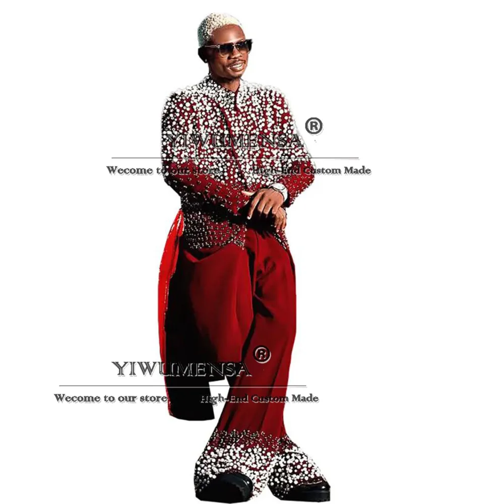 Изысканные бордовые бархатные свадебные костюмы для мужчин, пиджаки для выпускного вечера со стразами и бисером, смокинги для жениха, мужская одежда для банкета, 2025
Изысканные бордовые бархатные свадебные костюмы для мужчин, пиджаки для выпускного вечера со стразами и бисером, смокинги для жениха, мужская одежда для банкета, 2025