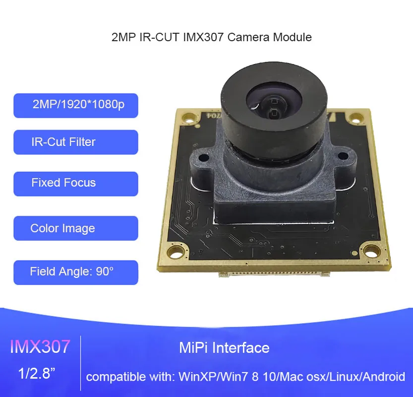 Модуль камеры 2 МП IMX307 ИК-фильтр 90-градусный интерфейс MIPI 1920*1080 FF Модуль MIPI с фиксированным фокусом Индивидуальная поддержка
Модуль камеры 2 МП IMX307 ИК-фильтр 90-градусный интерфейс MIPI 1920*1080 FF Модуль MIPI с фиксированным фокусом Индивидуальная поддержка