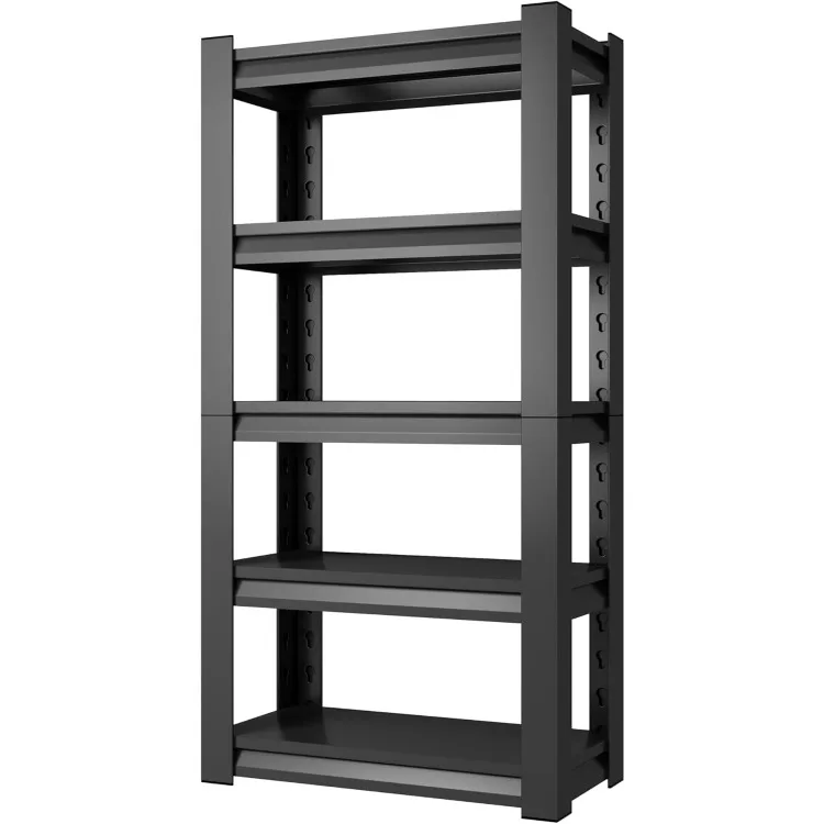 63" H Garage Shelving Unit 1800LBS Heavy Duty Storage Shelves Adjustable 5 Tier Metal Shelving Unit, Black
63" H Garage Shelving Unit 1800LBS Heavy Duty Storage Shelves Adjustable 5 Tier Metal Shelving Unit, Black