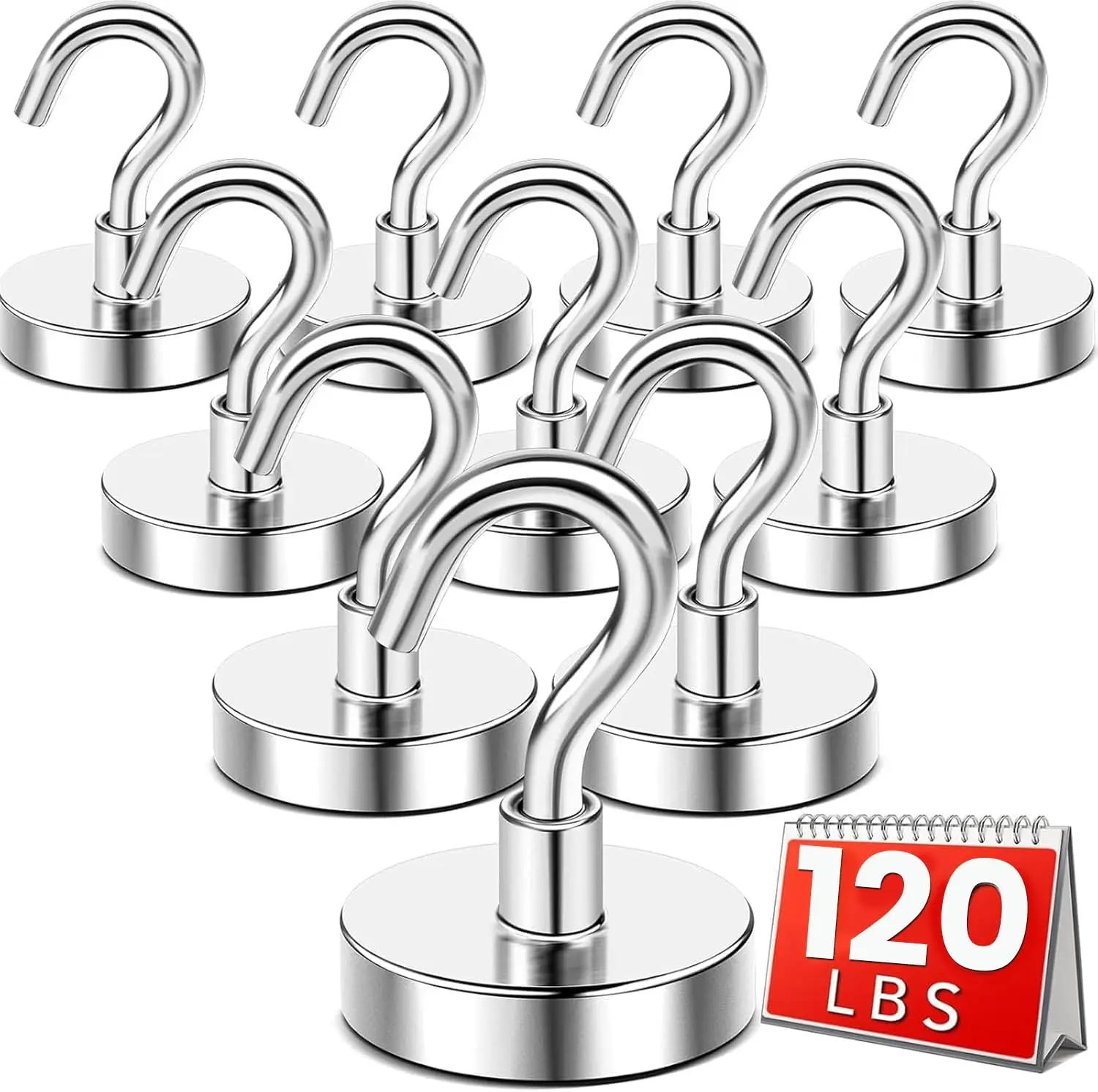 Magnetic Hooks 120 lb Heavy Duty Strong Magnet with Hook for Hanging Neodymium Magnets for Fridge Kitchen Garage Storage 12 Pack
Magnetic Hooks 120 lb Heavy Duty Strong Magnet with Hook for Hanging Neodymium Magnets for Fridge Kitchen Garage Storage 12 Pack