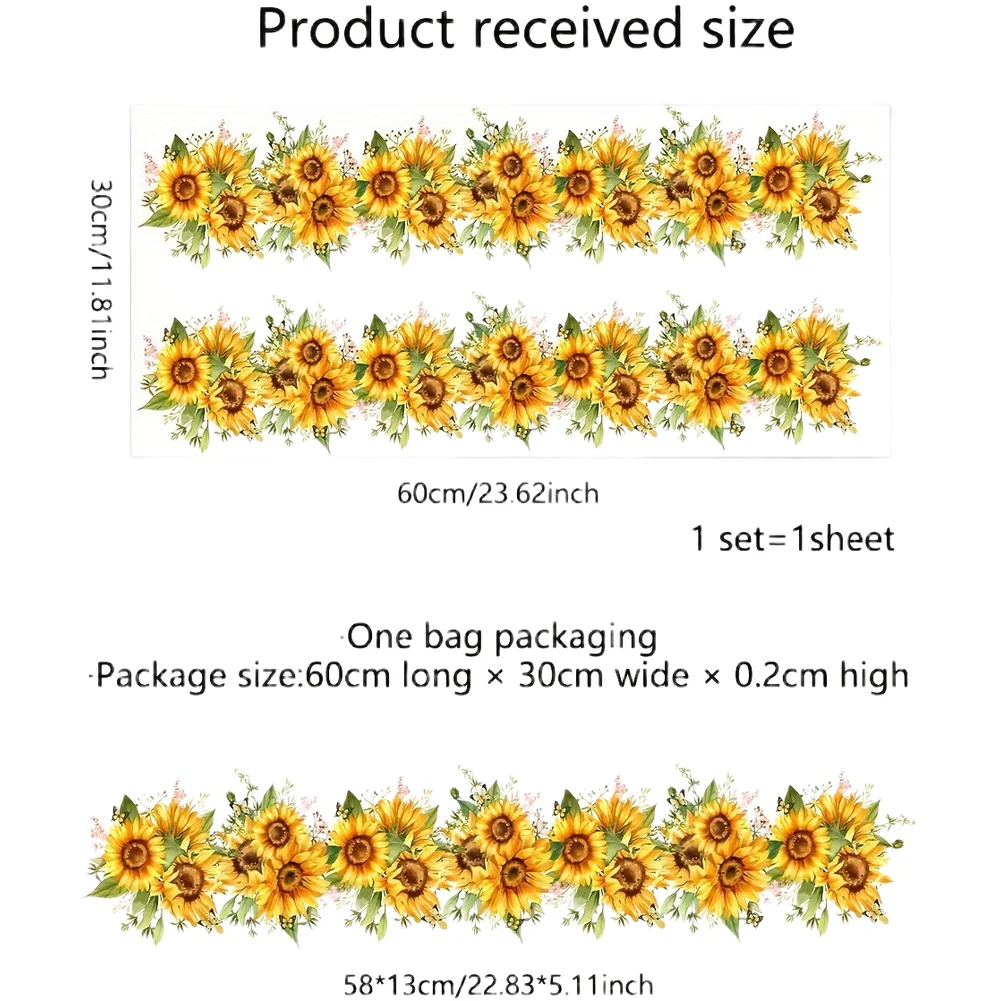 2PC Removable Sunflower Wall Stickers Waterproof PVC Decals For Kitchen Bedroom Sunflower & Flowers Stickers Decorative
2PC Removable Sunflower Wall Stickers Waterproof PVC Decals For Kitchen Bedroom Sunflower & Flowers Stickers Decorative