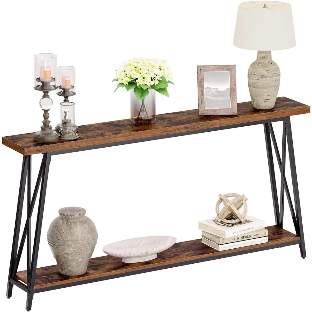 Console Table, 63" Industrial Entryway Table, Extra Long Sofa Table Behind Couch, X-Shaped Support, Coffee Tables
Console Table, 63" Industrial Entryway Table, Extra Long Sofa Table Behind Couch, X-Shaped Support, Coffee Tables