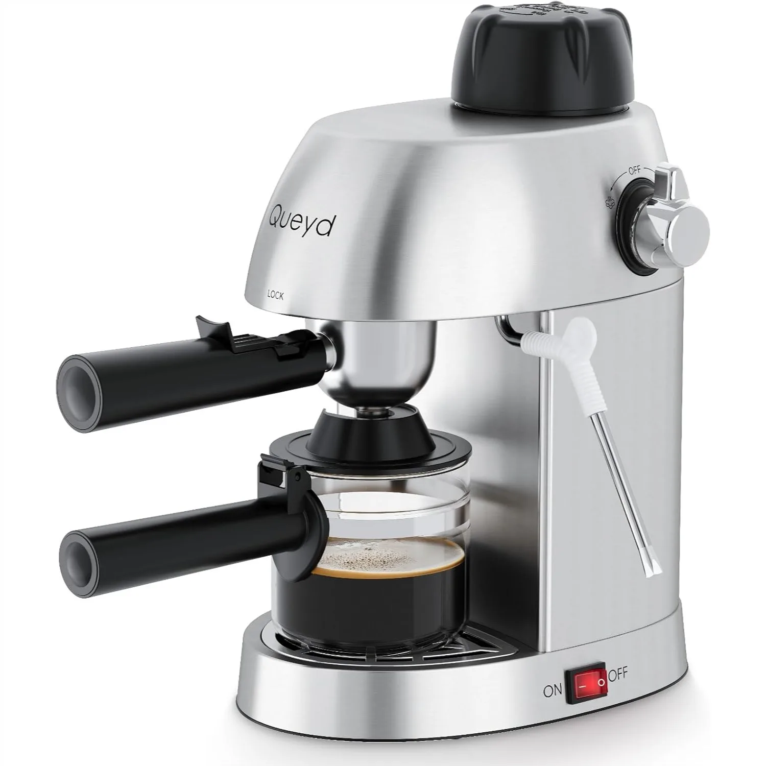 3.5 Bar 4 Cup Espresso Cappuccino Machine, Stainless Steel Espresso Machine, Compact Home Coffee Maker with Milk Frother, 800W
3.5 Bar 4 Cup Espresso Cappuccino Machine, Stainless Steel Espresso Machine, Compact Home Coffee Maker with Milk Frother, 800W