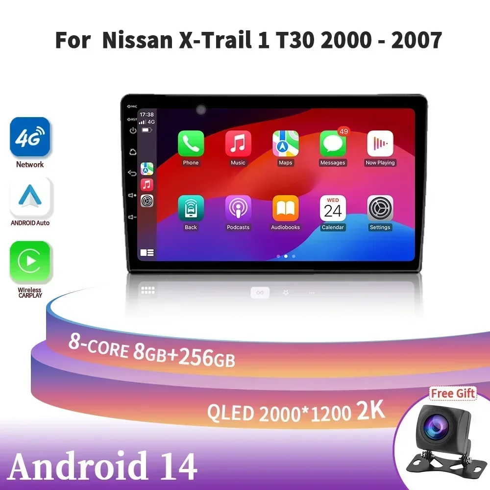 Для Nissan X-Trail 1 T30 2000-2007 Автомобильный радиоприемник Android 14, автомобильный радиоприемник, мультимедийная навигация, беспроводной стереоэкран Carplay, 2DIN GPS
Для Nissan X-Trail 1 T30 2000-2007 Автомобильный радиоприемник Android 14, автомобильный радиоприемник, мультимедийная навигация, беспроводной стереоэкран Carplay, 2DIN GPS