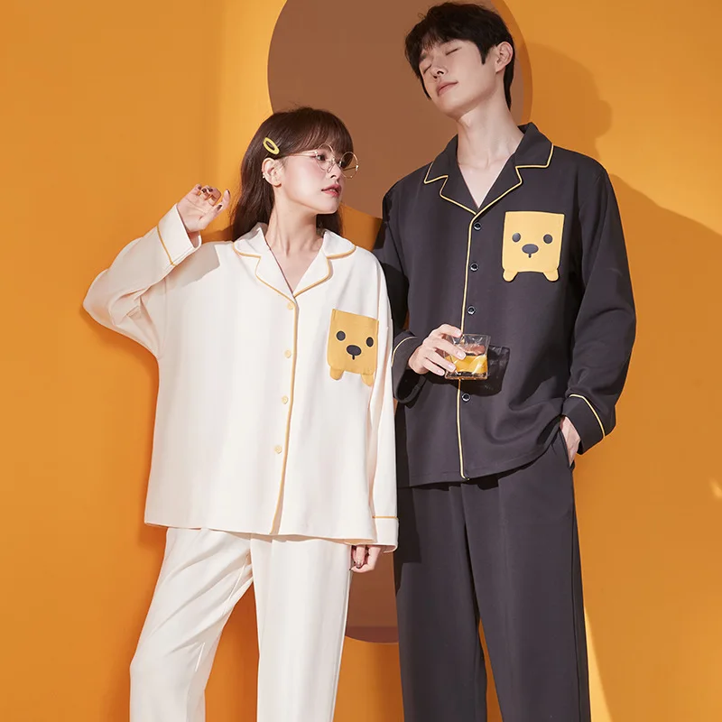 Women Long Sleeve Spring Autunm New Couple Cotton Homewear Loose Casual Comfort Men Two Piece Set Pajamas Sleepwear Nightwear
Women Long Sleeve Spring Autunm New Couple Cotton Homewear Loose Casual Comfort Men Two Piece Set Pajamas Sleepwear Nightwear