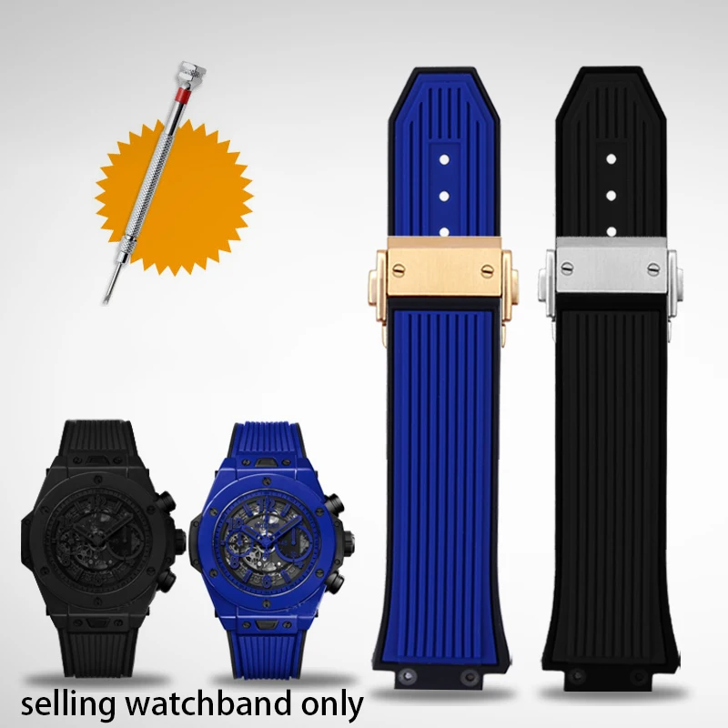 Watch Accessories 17mmx27mm for HUBLOT Series watchband Silicone Strap 22mm Folding Buckle Rubber Men's belt wristband bracelet
Watch Accessories 17mmx27mm for HUBLOT Series watchband Silicone Strap 22mm Folding Buckle Rubber Men's belt wristband bracelet