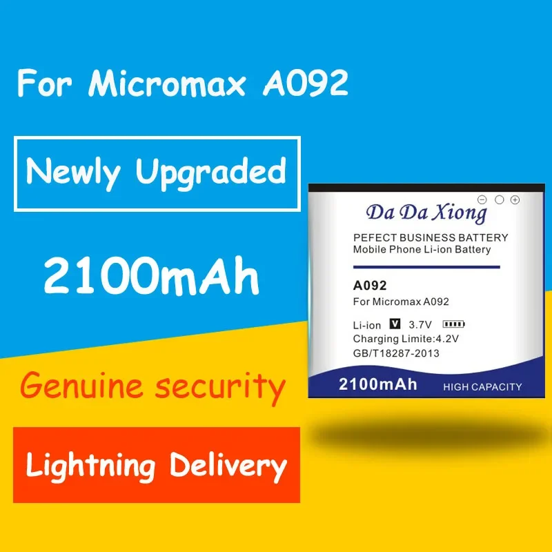 Новый обновленный аккумулятор для Micromax A092, 2100 мАч, безопасный и прочный аккумулятор
Новый обновленный аккумулятор для Micromax A092, 2100 мАч, безопасный и прочный аккумулятор