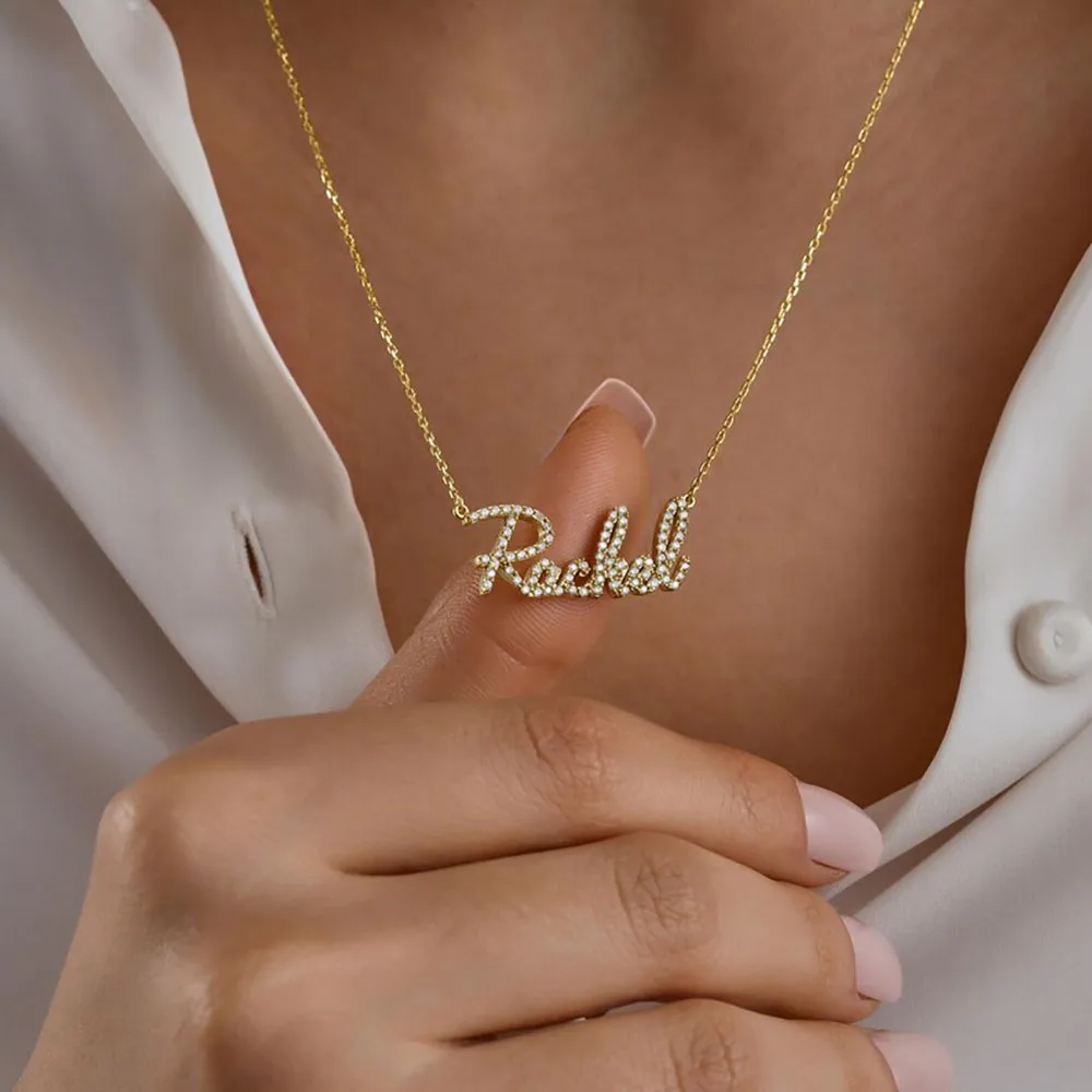 Custom Zircon Name Necklace For Women Personalized Script Letter Pendant Jewelry Daily Wear Anniversary Birthday Gift For Her
Custom Zircon Name Necklace For Women Personalized Script Letter Pendant Jewelry Daily Wear Anniversary Birthday Gift For Her