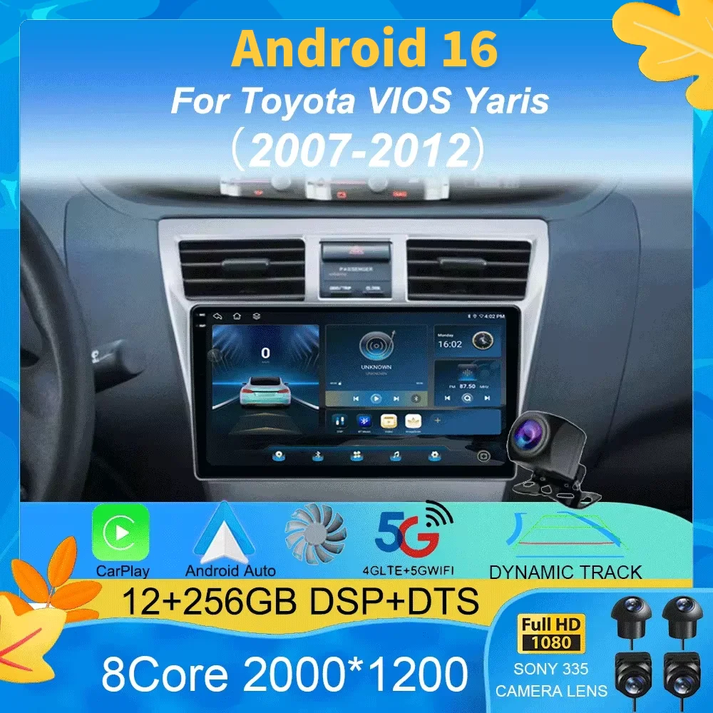 Android 16 For Toyota VIOS Yaris 2007 2008 2009 2010 - 2012 Car Radio GPS Carplay Multimedia Player Navigation Stereo Auto Audio
Android 16 For Toyota VIOS Yaris 2007 2008 2009 2010 - 2012 Car Radio GPS Carplay Multimedia Player Navigation Stereo Auto Audio