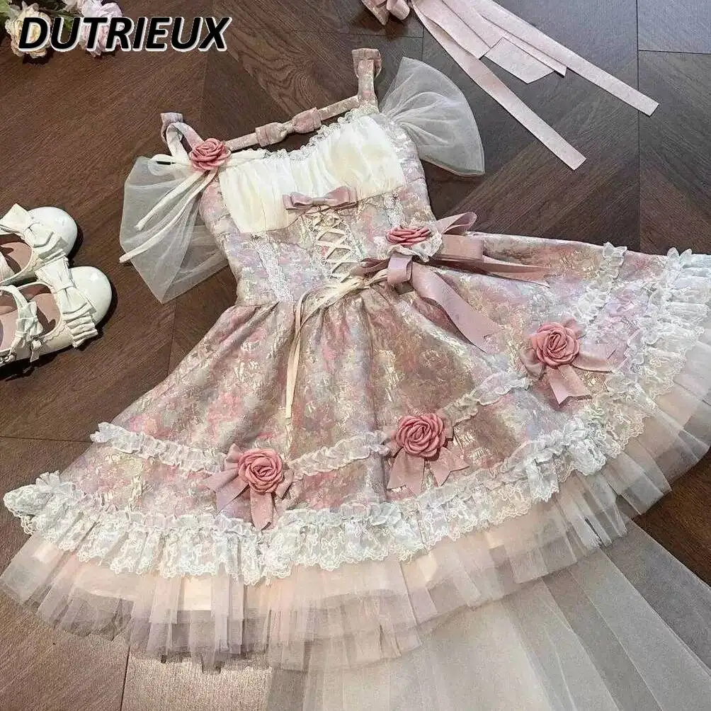 Autumn New Korean Version Sweet Cute Girl Fashion Waist Slimming Sleeveless Dress Heavy Industry Jacquard Puffy Short Dresses
Autumn New Korean Version Sweet Cute Girl Fashion Waist Slimming Sleeveless Dress Heavy Industry Jacquard Puffy Short Dresses