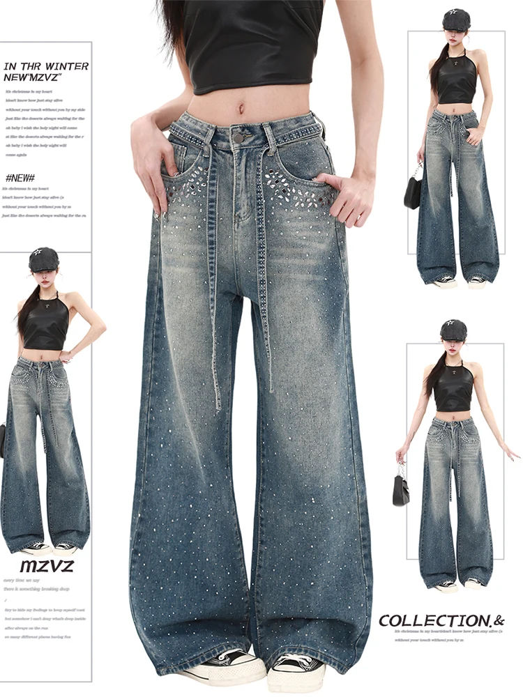 Winter Women's Flared Jeans Gradient Diamonds Y2k Vintage Denim Pants Baggy Harajuku Japanese Designer Jeans Grunge Punk Korean
Winter Women's Flared Jeans Gradient Diamonds Y2k Vintage Denim Pants Baggy Harajuku Japanese Designer Jeans Grunge Punk Korean