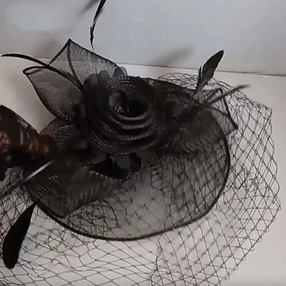 Vintage Feather Mesh Fascinator Hat Exquisite Elegant Veil Hat Headwear Hair Hoop Headdress Bride Headband Photography
Vintage Feather Mesh Fascinator Hat Exquisite Elegant Veil Hat Headwear Hair Hoop Headdress Bride Headband Photography