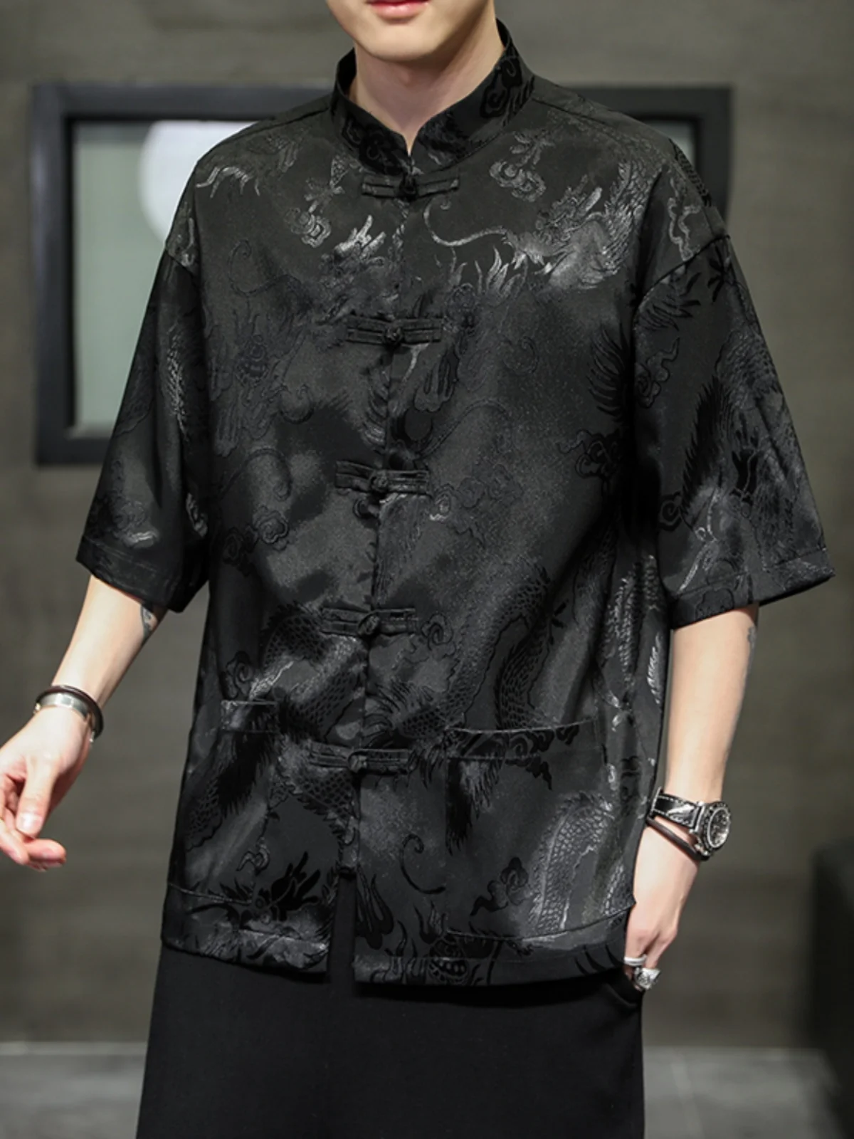 Men's ort Sve irt Thin Ice Silk Stand Collar Button up Chinese Sle Summer Faionable Youth Stand Fit Casual ...
Men's ort Sve irt Thin Ice Silk Stand Collar Button up Chinese Sle Summer Faionable Youth Stand Fit Casual ...