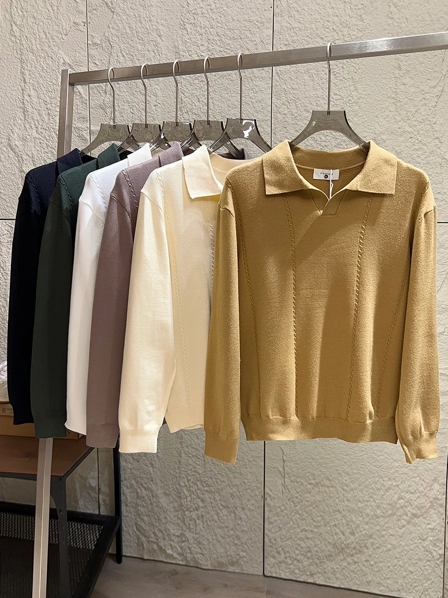Italian Luxury Soft Knitted Shirt Pure Color Collared Casual Sweater for Men Fashionable Autumn Winter New Arrival
Italian Luxury Soft Knitted Shirt Pure Color Collared Casual Sweater for Men Fashionable Autumn Winter New Arrival
