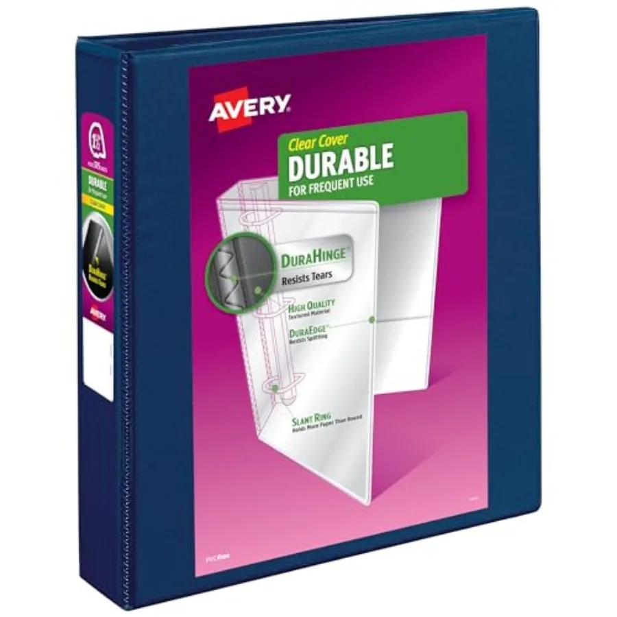 Durable View 3 Ring Binders, 1.5 Inch Slant Rings, 375-Sheet Capacity, DuraHinge, 2.1 Inch Wide Spine, Customizable Clear Cover
Durable View 3 Ring Binders, 1.5 Inch Slant Rings, 375-Sheet Capacity, DuraHinge, 2.1 Inch Wide Spine, Customizable Clear Cover