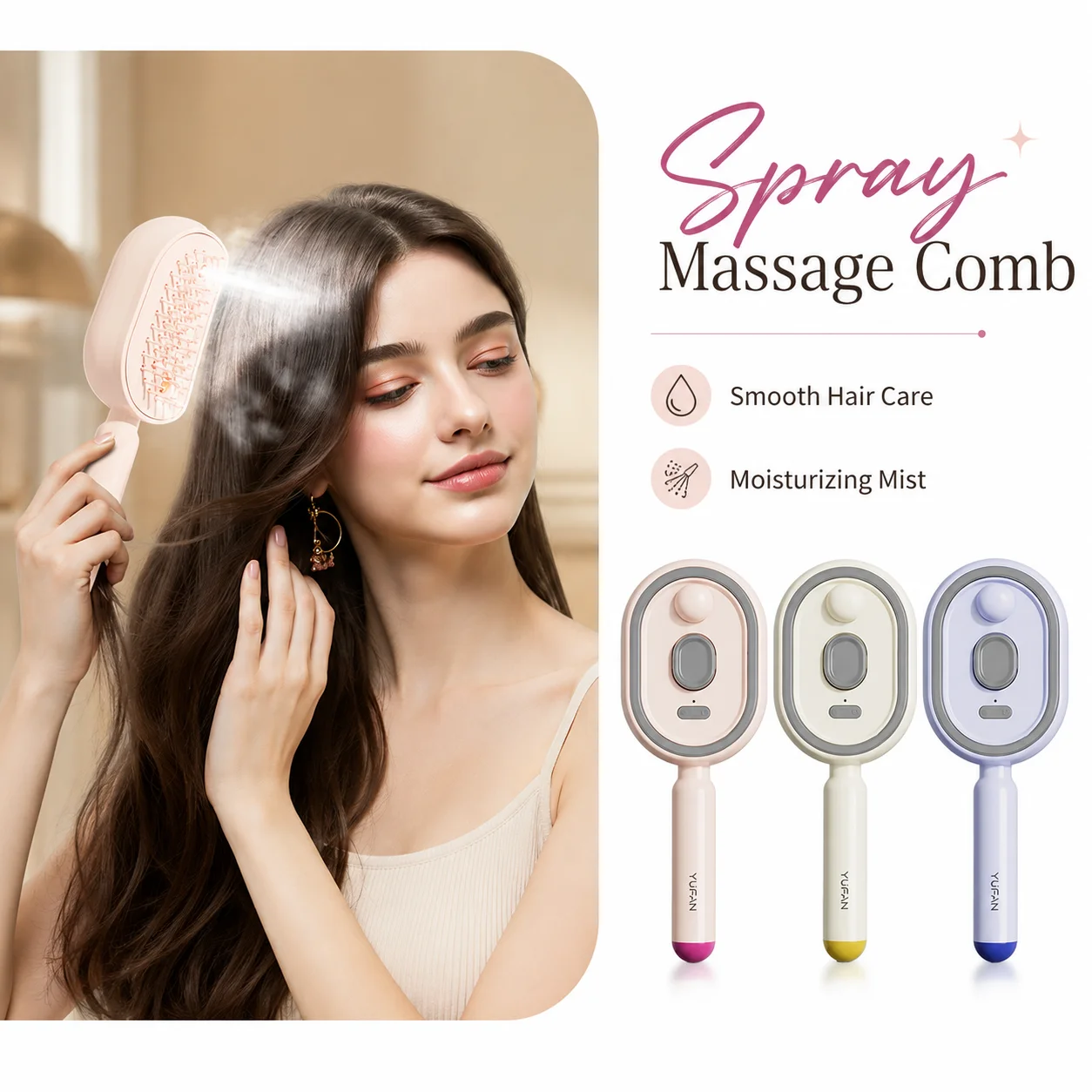 Steam Hair Brush Electric Spray Massage Comb Anti Tangle Self Cleaning Essential Oil Applicator Scalp Massager Rechargeable
Steam Hair Brush Electric Spray Massage Comb Anti Tangle Self Cleaning Essential Oil Applicator Scalp Massager Rechargeable