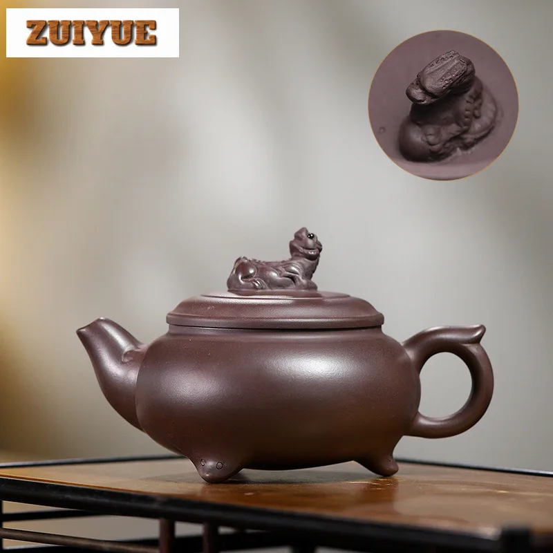 350ml Yixing Purple Clay Teapots Handmade Hidden Dragon And Crouching Tiger Pot Raw Ore Purple Mud Tea Maker Kettle Zisha Teaset
350ml Yixing Purple Clay Teapots Handmade Hidden Dragon And Crouching Tiger Pot Raw Ore Purple Mud Tea Maker Kettle Zisha Teaset