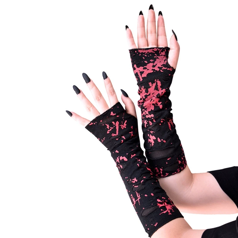 Gothic Punk Fingerless Gloves Ripped Mesh Long Arm Sleeves cosplay Halloween Party Costume Accessories
Gothic Punk Fingerless Gloves Ripped Mesh Long Arm Sleeves cosplay Halloween Party Costume Accessories