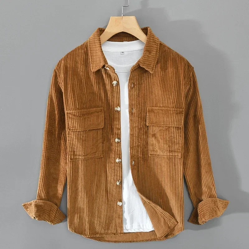 Осенне-зимняя рубашка, мужская винтажная рубашка из чистого хлопка, повседневная рабочая одежда, рубашки с длинными рукавами, мужские рубашки с лацканами и двойными карманами, зеленая вельветовая рубашка
Осенне-зимняя рубашка, мужская винтажная рубашка из чистого хлопка, повседневная рабочая одежда, рубашки с длинными рукавами, мужские рубашки с лацканами и двойными карманами, зеленая вельветовая рубашка