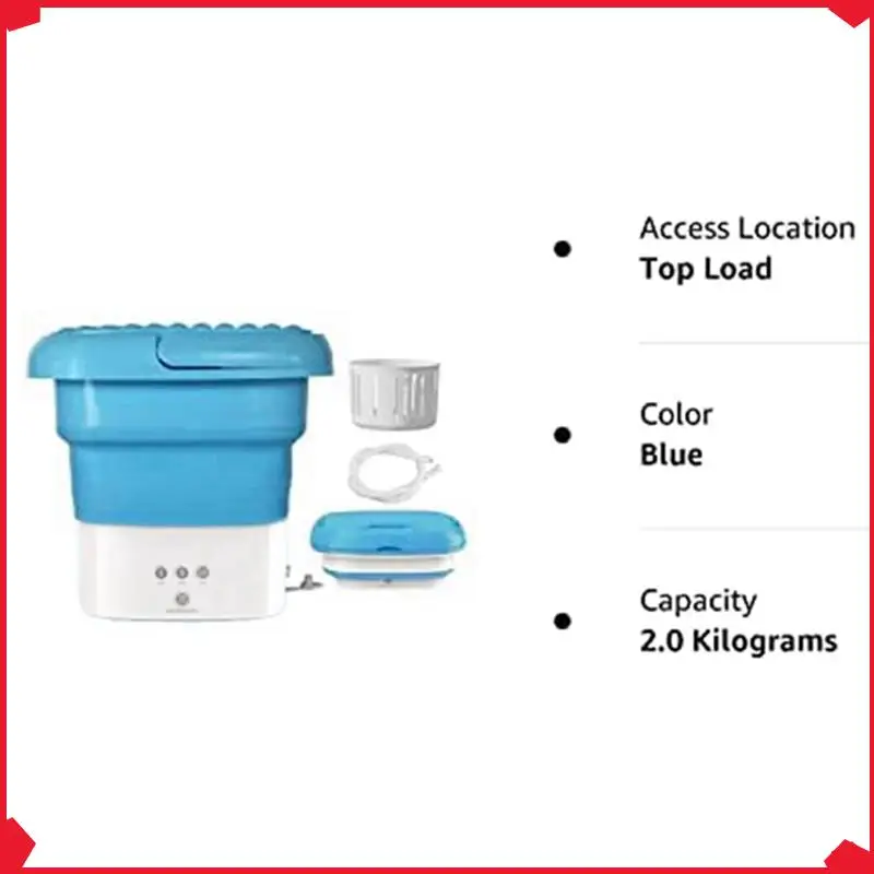 B17B Blue Portable Travel Washing Machine, Mini Folding Washing Machine Combo With Small Collapsible Drain Basket
B17B Blue Portable Travel Washing Machine, Mini Folding Washing Machine Combo With Small Collapsible Drain Basket