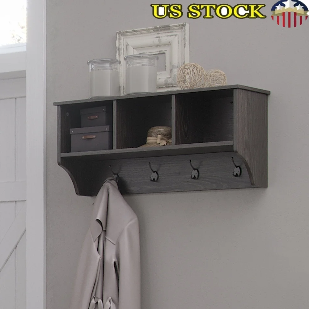 Woodbury Wall Coat Rack with Hooks Cubby Shelves Entryway Storage Solution Weathered Finish Organized Living Room Home Office
Woodbury Wall Coat Rack with Hooks Cubby Shelves Entryway Storage Solution Weathered Finish Organized Living Room Home Office