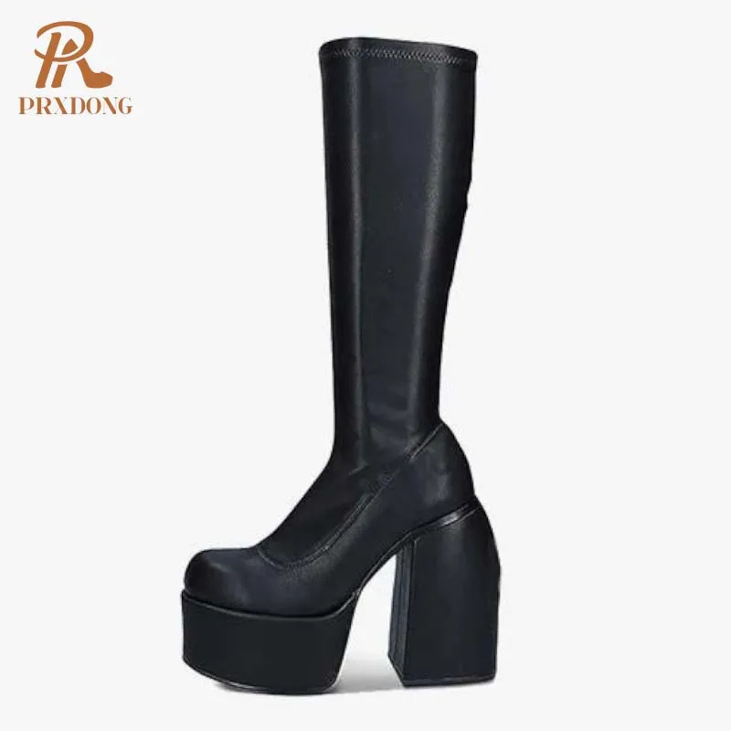 PRXDONG punk style autumn winter platform long knee high boots women 2024 Stretch boots Leather Thick High Heel Black Plus botas
PRXDONG punk style autumn winter platform long knee high boots women 2024 Stretch boots Leather Thick High Heel Black Plus botas
