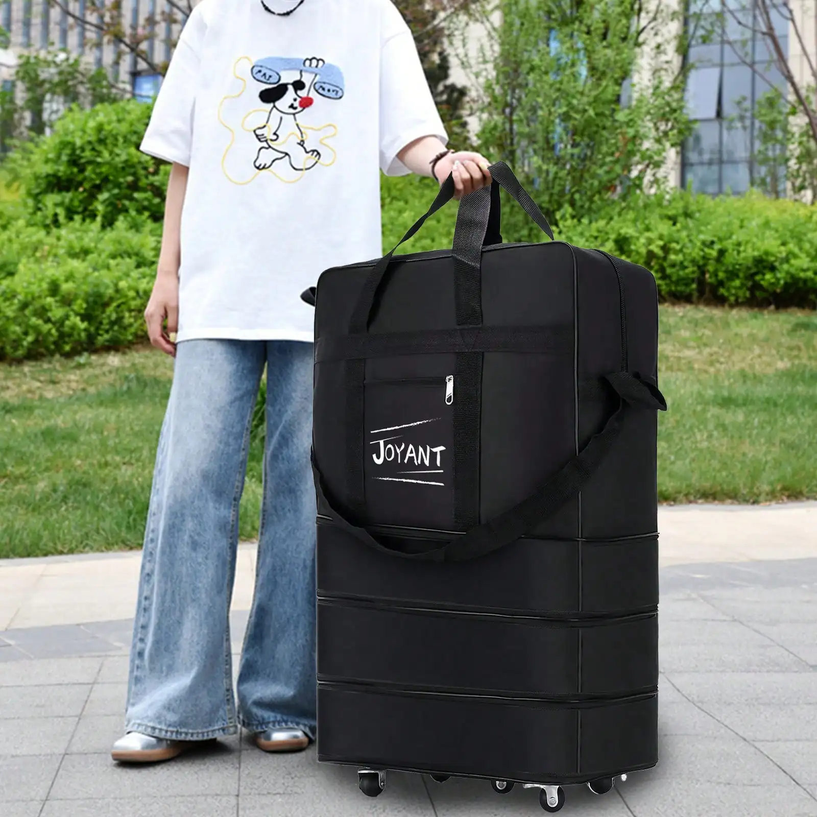 Oxford Cloth Expandable Travel Duffle Bag With Wheels Large Capacity Rolling Luggage Duffle Bag Waterproof Wear Resistant Portable Weekend Vacation Carry On Bag
Oxford Cloth Expandable Travel Duffle Bag With Wheels Large Capacity Rolling Luggage Duffle Bag Waterproof Wear Resistant Portable Weekend Vacation Carry On Bag