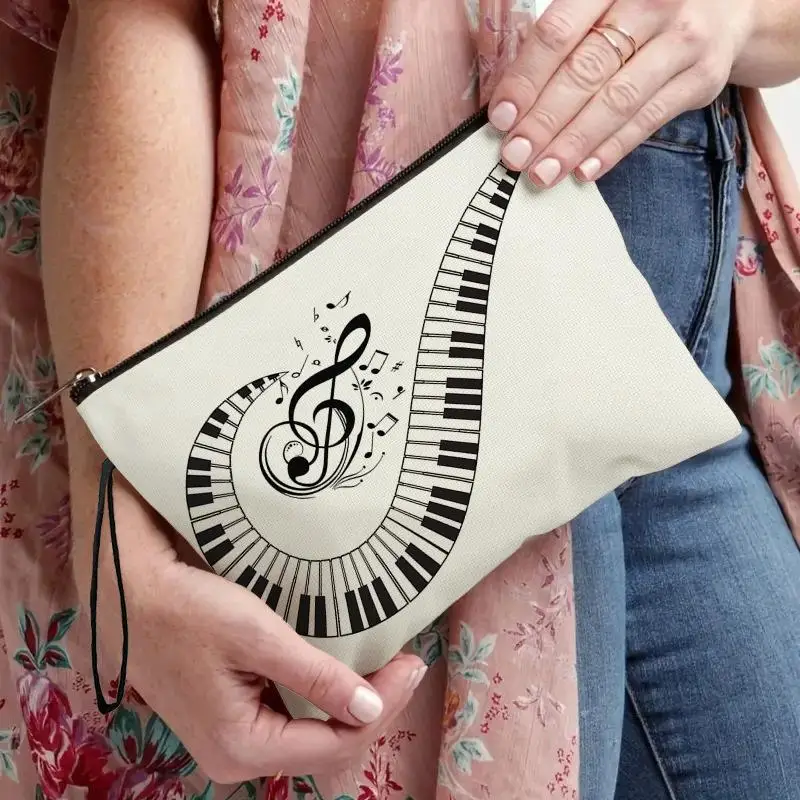 1Pcs Trendy Piano Note Cosmetic Bag Large Capacity Stationery Storage Bag Portable Travel Toiletry Pouch Female Clutch Bags
1Pcs Trendy Piano Note Cosmetic Bag Large Capacity Stationery Storage Bag Portable Travel Toiletry Pouch Female Clutch Bags