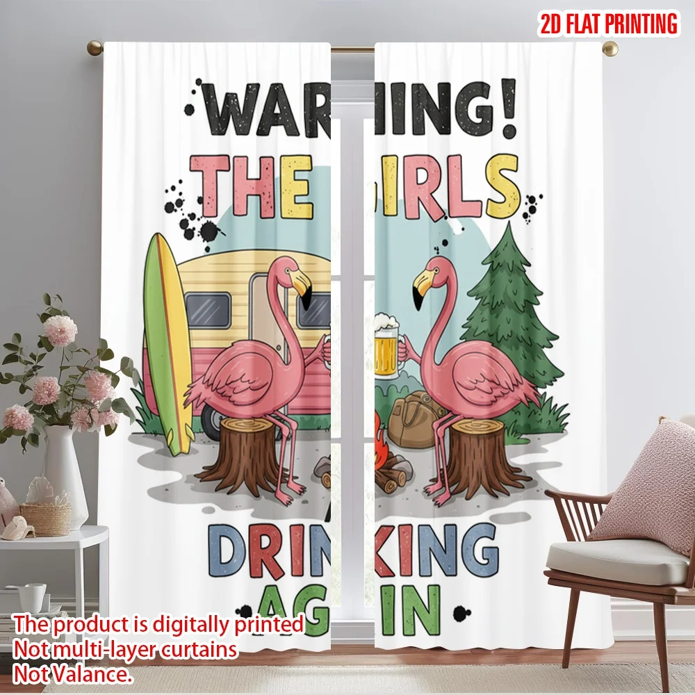 2pcs 2D flat printing Window Treatment Curtains Flamingos Drinking Campfire Vibes Polyester Fabric Without Electricity Festive
2pcs 2D flat printing Window Treatment Curtains Flamingos Drinking Campfire Vibes Polyester Fabric Without Electricity Festive