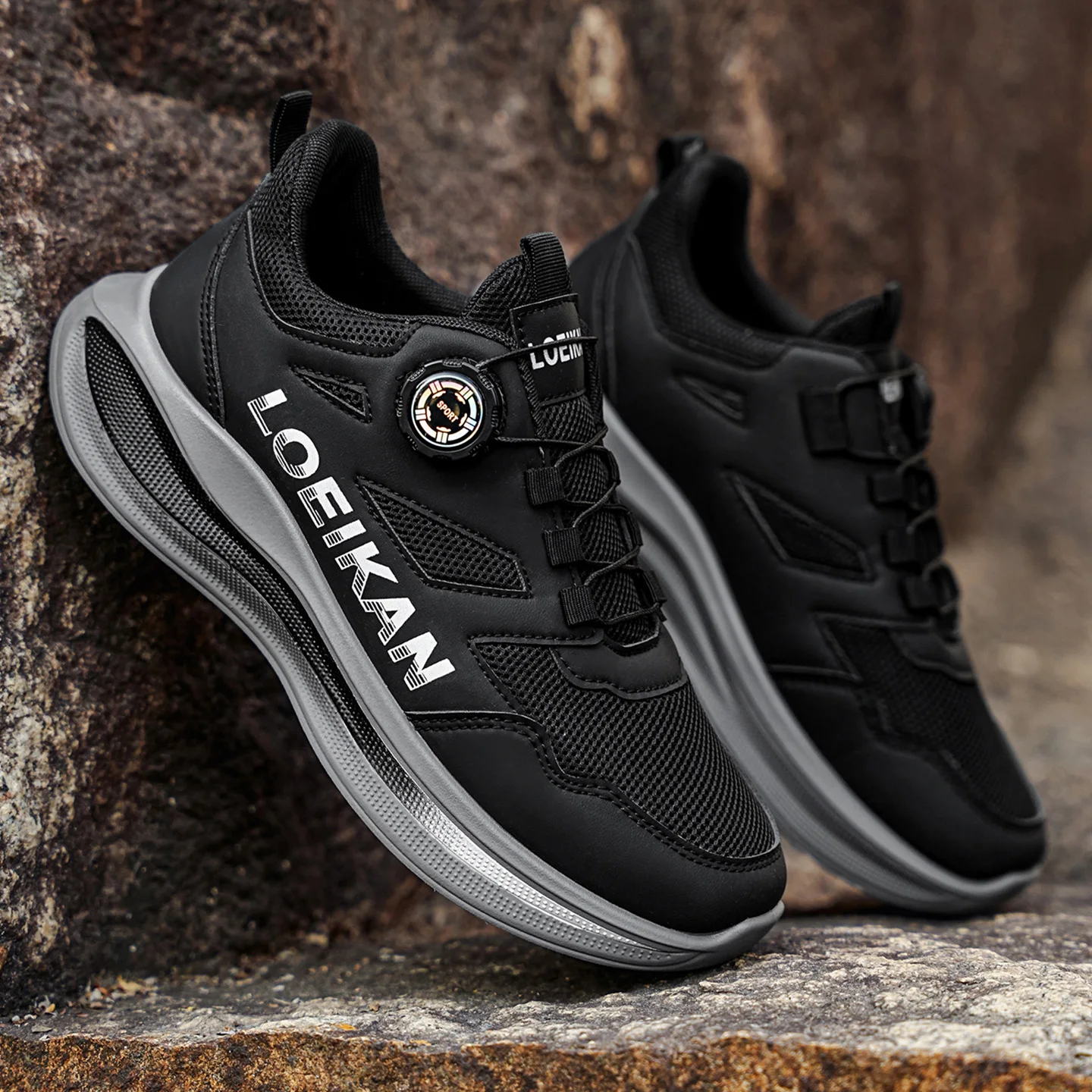 Men's All-Season Outdoor Casual Hiking Shoes, Comfortable Breathable Slip-On Design with Rotating Buckle, Thick-Soled PVC Sneake
Men's All-Season Outdoor Casual Hiking Shoes, Comfortable Breathable Slip-On Design with Rotating Buckle, Thick-Soled PVC Sneake