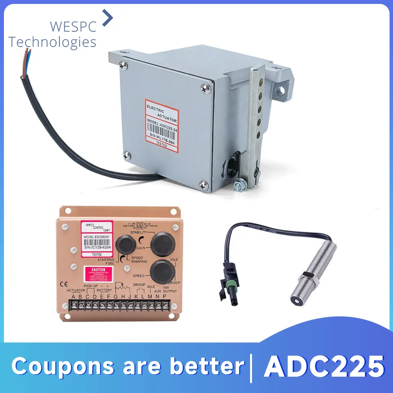 ADC225 12V 24V Actuator Linear Electric Generator Governor Kit Speed Controller ESD5500E Pickup Sensor 3034572 genset Parts
ADC225 12V 24V Actuator Linear Electric Generator Governor Kit Speed Controller ESD5500E Pickup Sensor 3034572 genset Parts