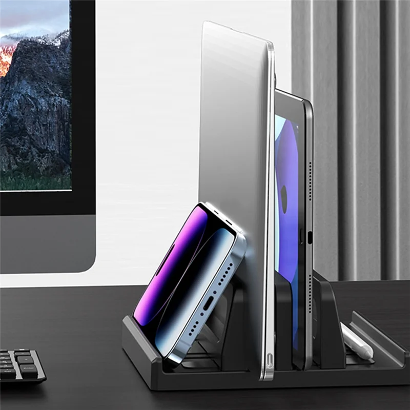 Vertical Laptop Stand 4 In 1 Dual-Slot Adjustable Anti Slip Desktop Storage Stand For Tablet Phone E-Book Abs Plastic
Vertical Laptop Stand 4 In 1 Dual-Slot Adjustable Anti Slip Desktop Storage Stand For Tablet Phone E-Book Abs Plastic