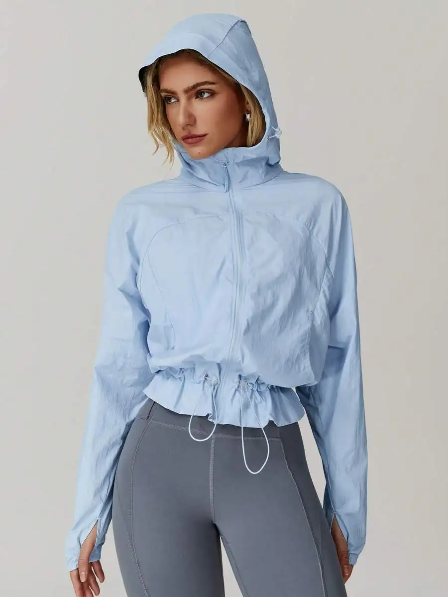 Womens Lightweight Breathable Quick-Dry Sun Protection Hooded Jacket With Drawstring Waist
Womens Lightweight Breathable Quick-Dry Sun Protection Hooded Jacket With Drawstring Waist
