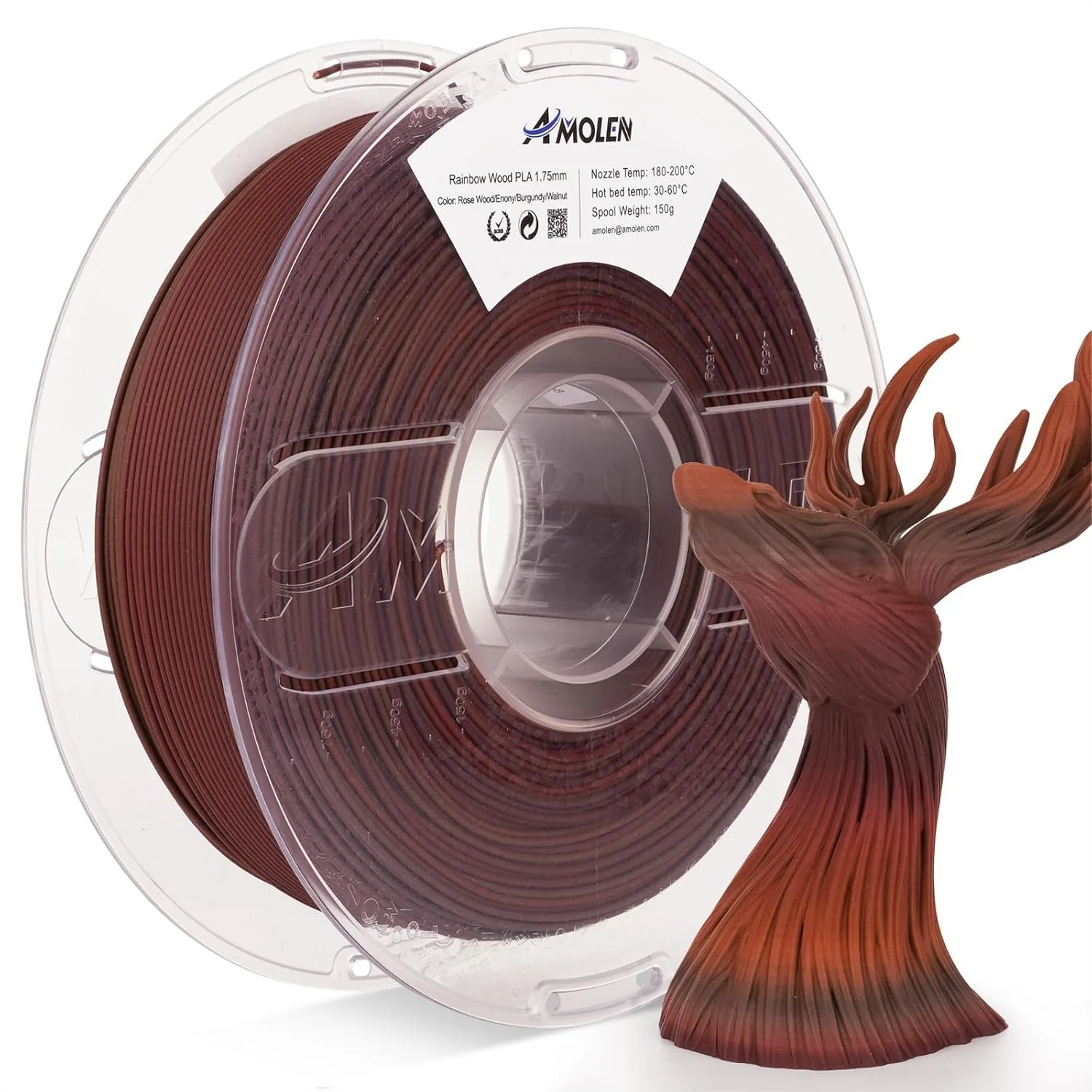 Dark Wood Rainbow Change Color PLA 3D Printer Filament 1.75mm 1KG Spool, Wood-Like Texture for Home Decor
Dark Wood Rainbow Change Color PLA 3D Printer Filament 1.75mm 1KG Spool, Wood-Like Texture for Home Decor