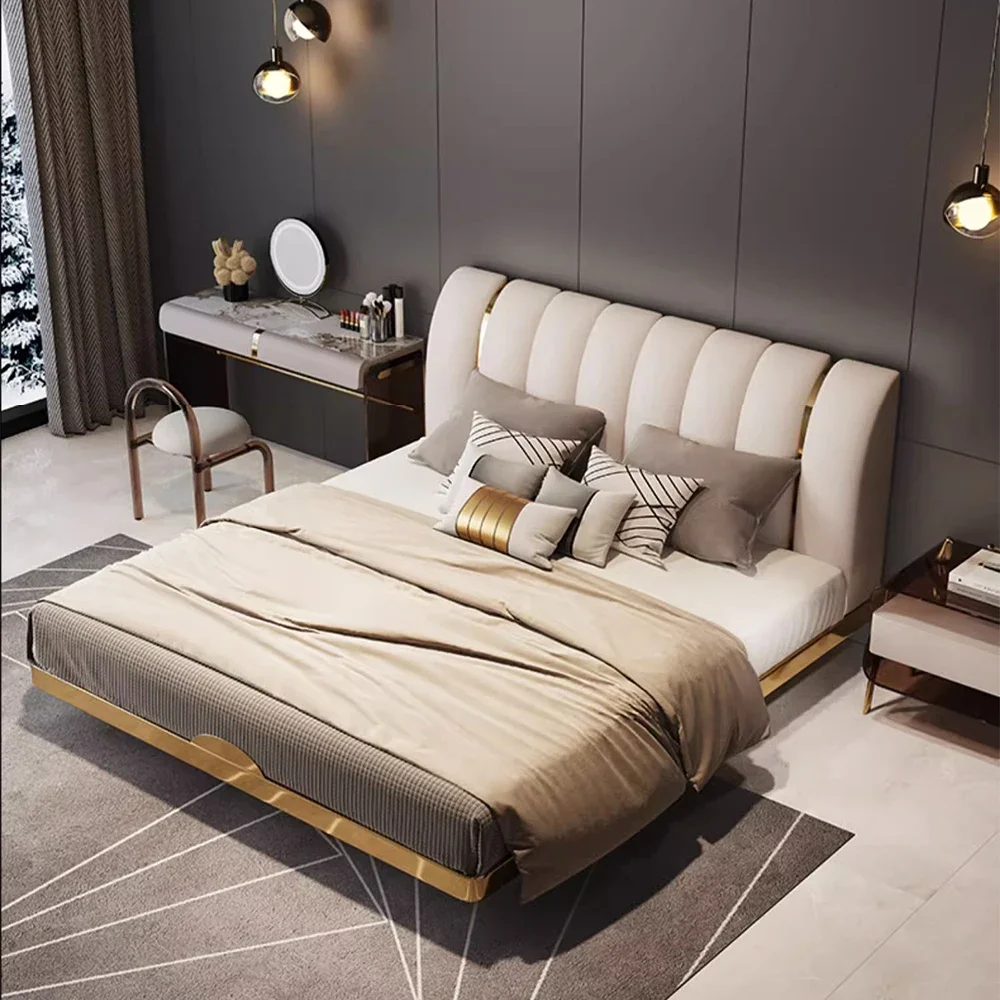 Linlamlim Modern Genuine Leather Suspended Bed With Sensor Light, Double Rectangle Bed Frame With Stainless Steel, Nordic Camas
Linlamlim Modern Genuine Leather Suspended Bed With Sensor Light, Double Rectangle Bed Frame With Stainless Steel, Nordic Camas