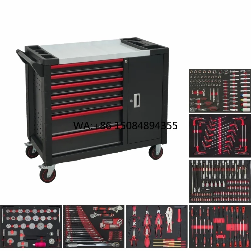 Stylish Black/Red Professional Tool Cabinet, Heavy-Duty 7-Drawer Roller with Enhanced Handles
Stylish Black/Red Professional Tool Cabinet, Heavy-Duty 7-Drawer Roller with Enhanced Handles