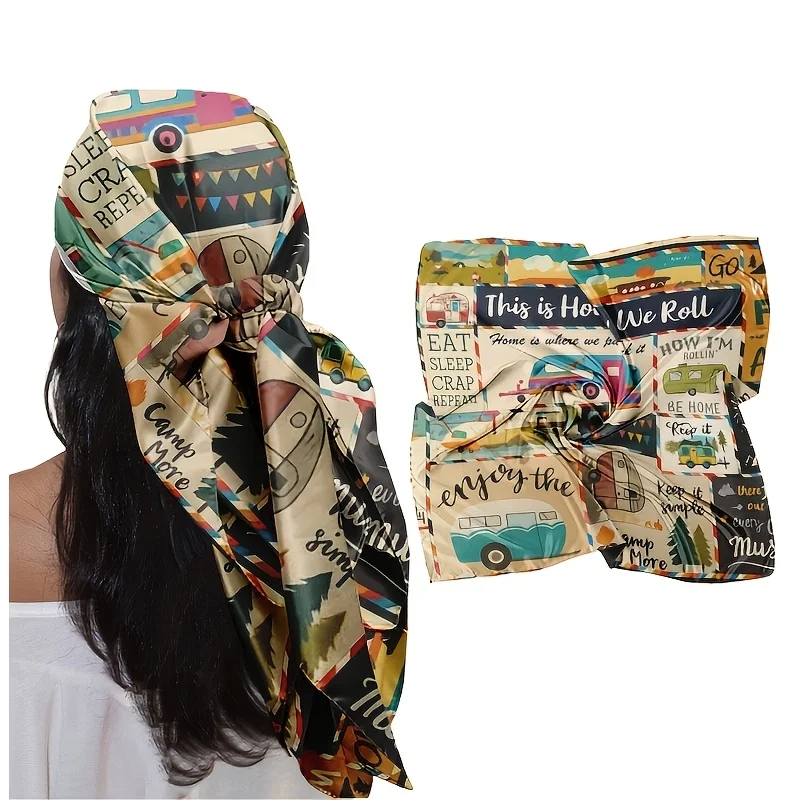 Headscarf/Head Wrap with Camper Van Pattern, "This Is How We Roll" Daily Outings, Shopping, Girlfriend Gatherings
Headscarf/Head Wrap with Camper Van Pattern, "This Is How We Roll" Daily Outings, Shopping, Girlfriend Gatherings