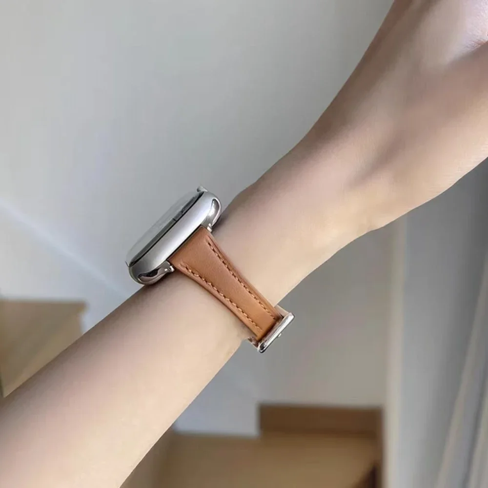 Nice Thin Leather loop metal link For Apple Watch band women Series Ultra 10/9/8/7/6 38mm 40mm 41mm 42mm 44mm 45mm 46mm Strap
Nice Thin Leather loop metal link For Apple Watch band women Series Ultra 10/9/8/7/6 38mm 40mm 41mm 42mm 44mm 45mm 46mm Strap