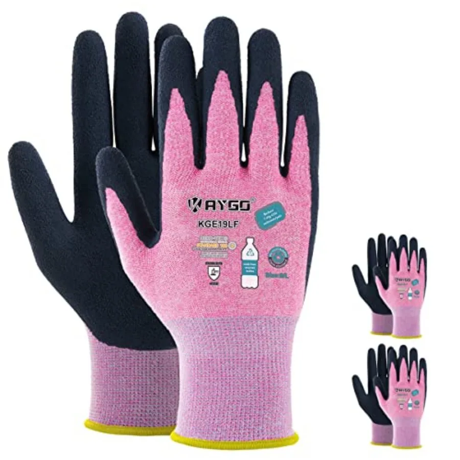 Work Gloves for Women, Eco Friendly Safety Work Gloves with Breathable Rubber Coated, KGE19L, 3 Pairs
Work Gloves for Women, Eco Friendly Safety Work Gloves with Breathable Rubber Coated, KGE19L, 3 Pairs