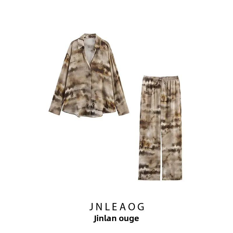 Faion Tie Dye irt And Long Pants Set for Women Autumn New Sle JNLEAOG Polyester Fiber Long Sve Turn-down Collar
Faion Tie Dye irt And Long Pants Set for Women Autumn New Sle JNLEAOG Polyester Fiber Long Sve Turn-down Collar