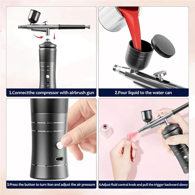 ABMR-Airbrush Kit With Compressor, 48PSI High Pressure Air Brush Kit With 0.3/0.5Mm Nozzle And Cleaning Brush Set
ABMR-Airbrush Kit With Compressor, 48PSI High Pressure Air Brush Kit With 0.3/0.5Mm Nozzle And Cleaning Brush Set